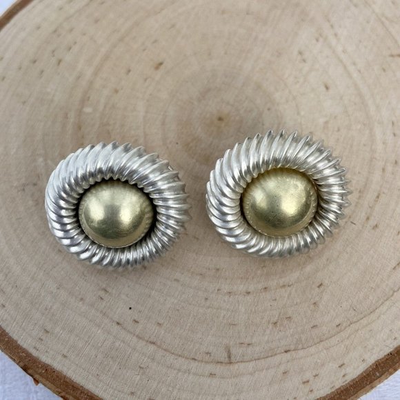 David Yurman 22mm Large Cookie Stud Earrings Sterling 14k Gold Cable Round Post - Picture 8 of 15